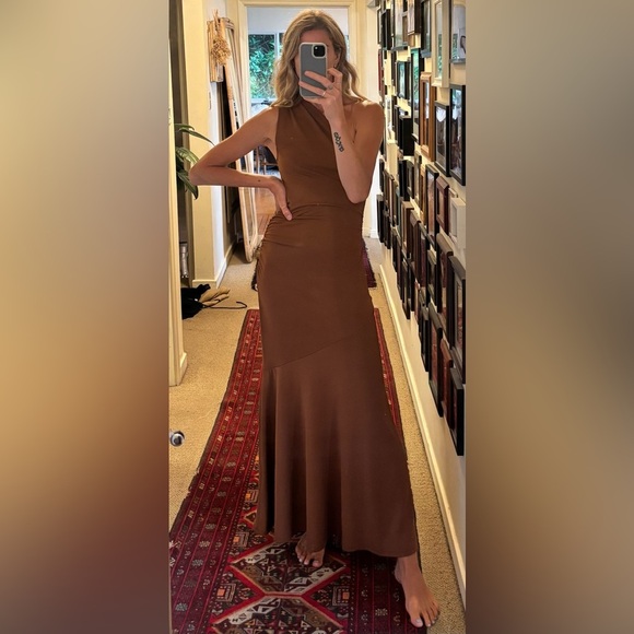 Zara NWT Asymmetrical Sleeveless Maxi Ruched Bodycon Contoured Fishtail Dress - Picture 4 of 16